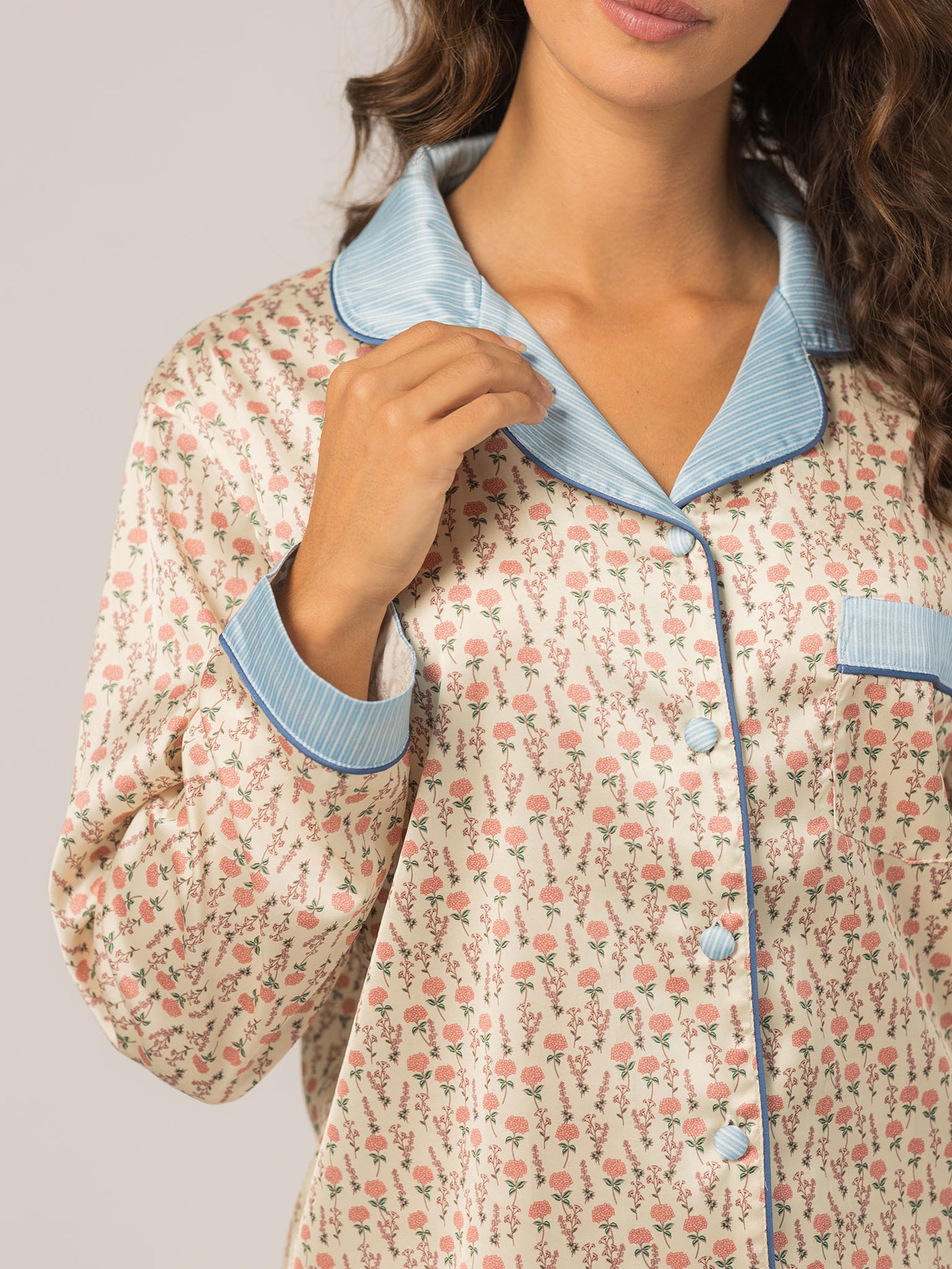 Keleigh Teller Women's Grace PJ Long Sleeve Set (Hydrangea)
