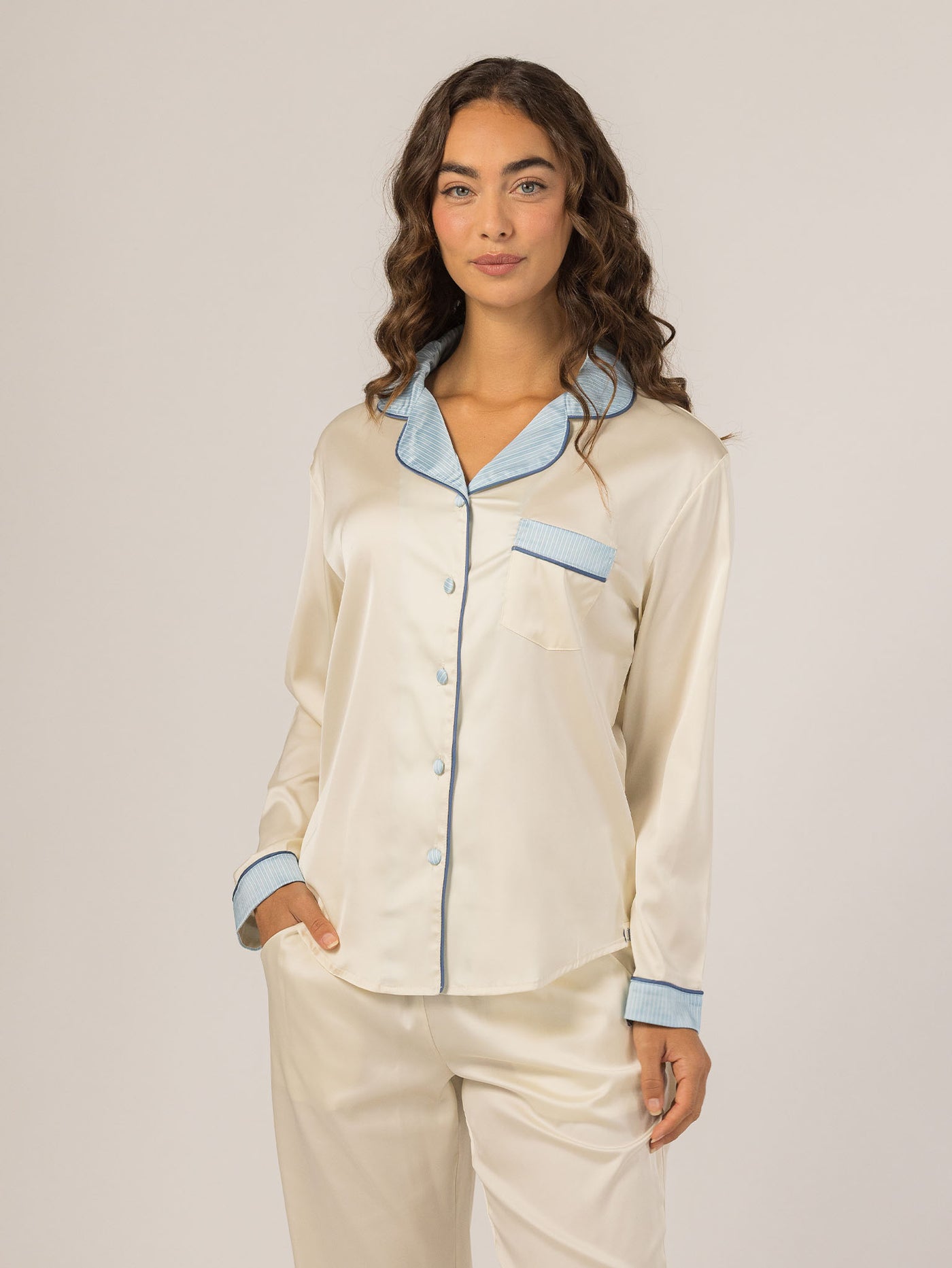 Keleigh Teller Women's Grace PJ Long Sleeve Set (Pearl)