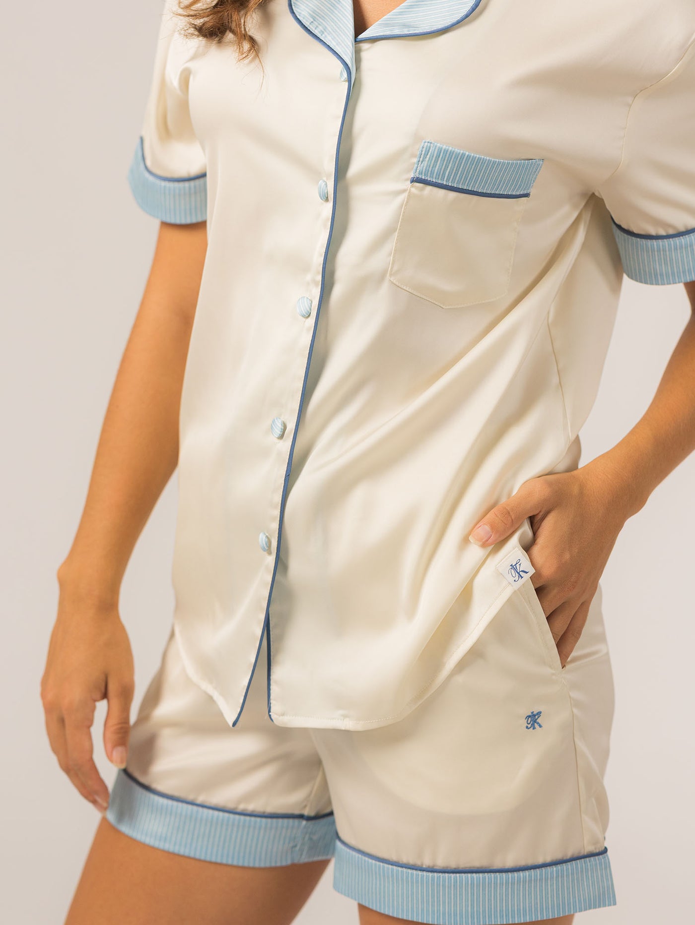 Keleigh Teller Women's Grace PJ Short Sleeve Set (Pearl)