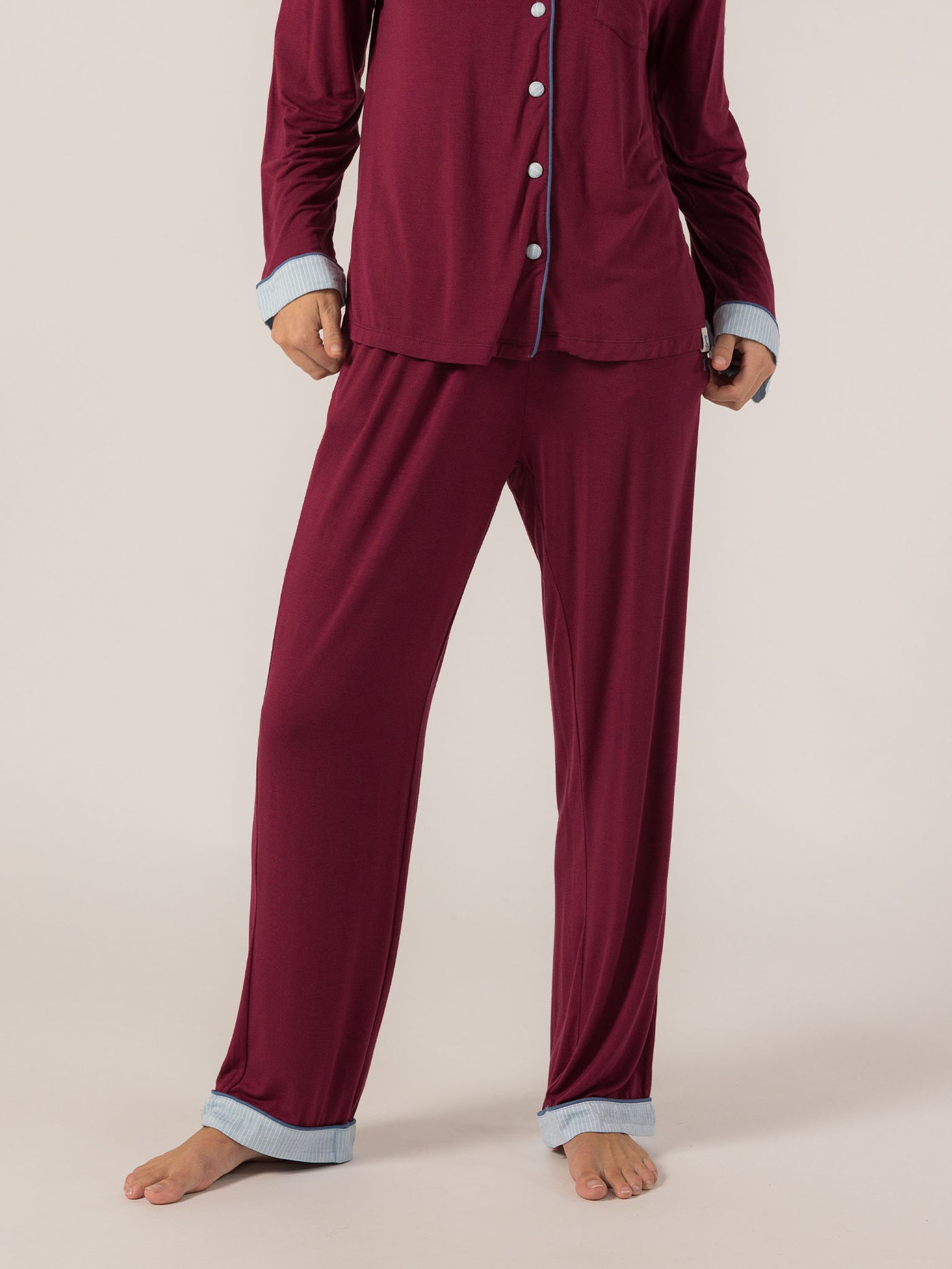 Keleigh Teller Women's Rose PJ Long Sleeve Set (Merlot)