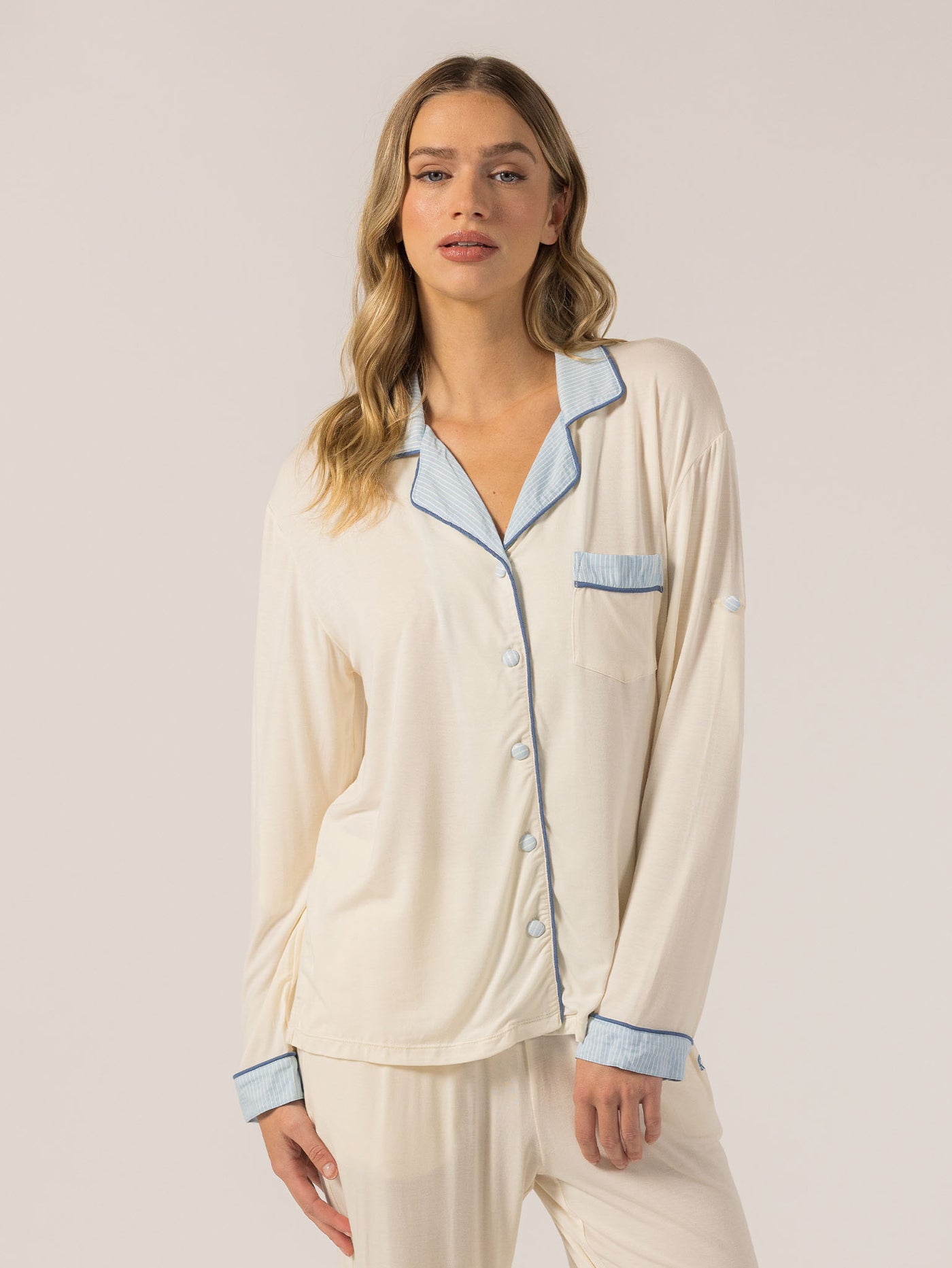 Keleigh Teller Women's Rose PJ Long Sleeve Set (Pearl)
