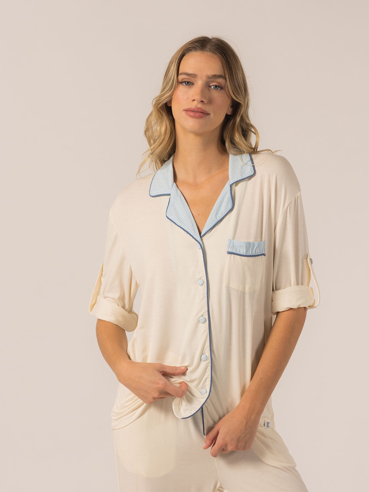 Keleigh Teller Women's Rose PJ Long Sleeve Set (Pearl)