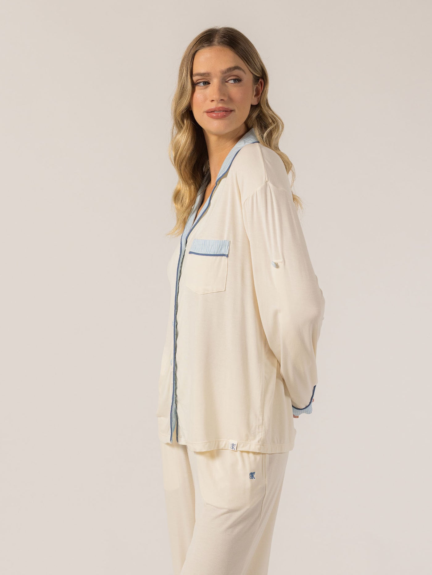 Keleigh Teller Women's Rose PJ Long Sleeve Set (Pearl)