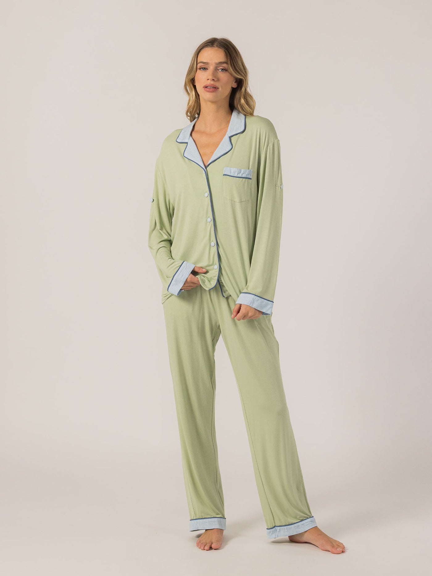 Keleigh Teller Women's Rose PJ Long Sleeve Set (Succulent)