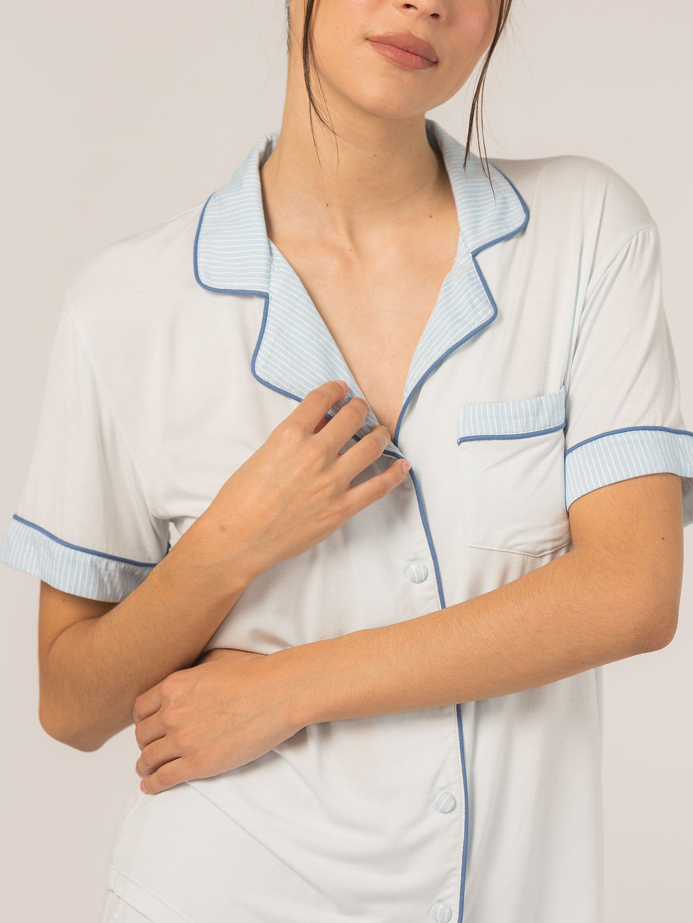 Keleigh Teller Women's Rose PJ Short Sleeve Set (Cloud)