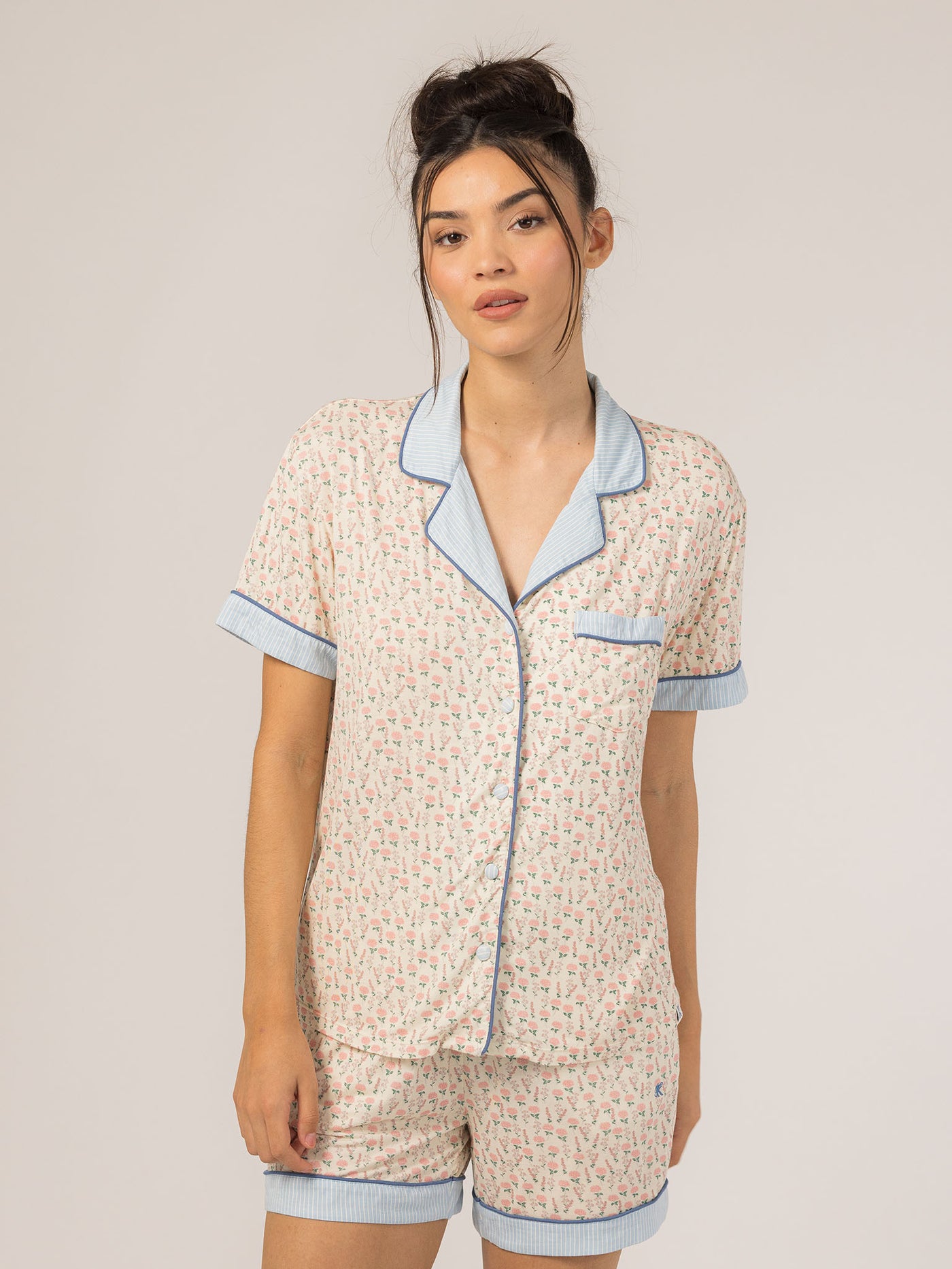 Keleigh Teller Women's Rose PJ Short Sleeve Set (Hydrangea)